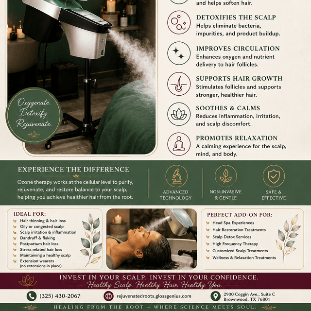 Three Ozone Scalp Reset Treatments at Rejuvenated Roots Head Spa, LLC in Brownwood, TX